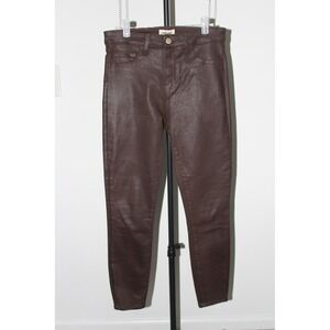 L'AGENCE Margot High Rise Skinny Jeans Espresso Coated Brown Size 27 NWOT